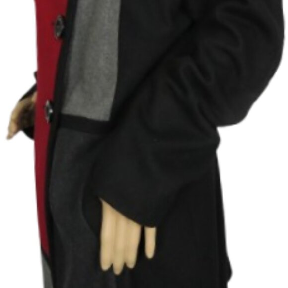Novelti Color Block Wool Blend Midi Coat - Picture 4 of 6
